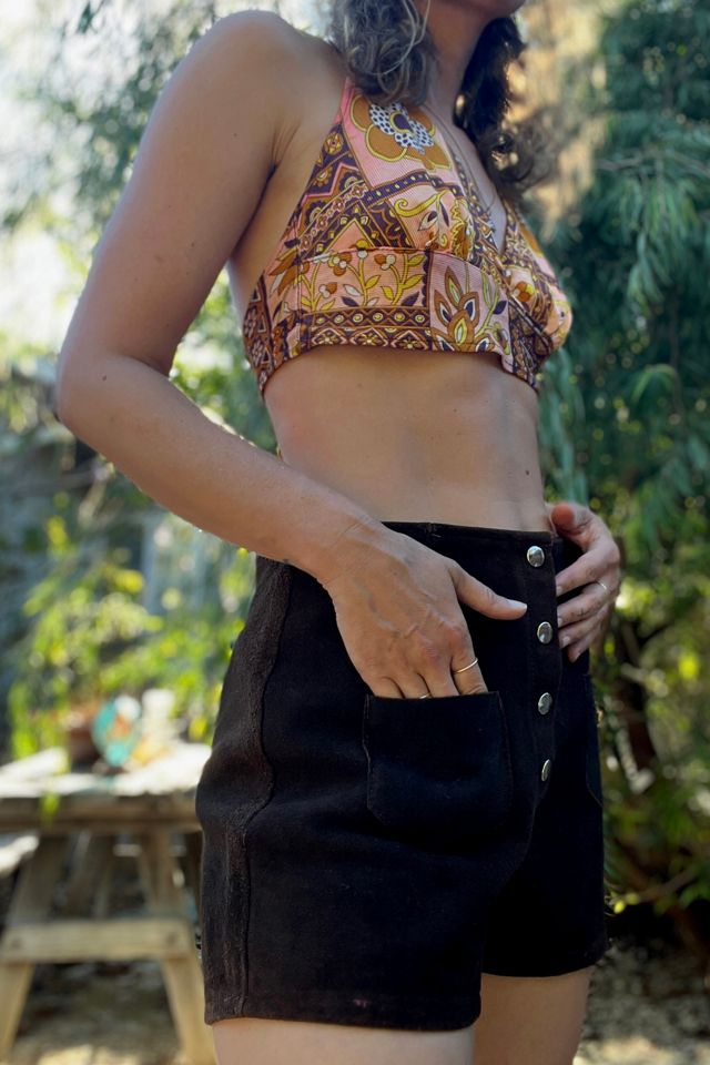 1960s Suede Hot Pants with Pink Contrast Stitching - Selected by Market Vintage #1