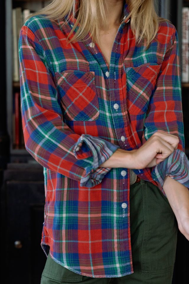 1970s Reversible Plaid Flannel Button Down Shirt by Lauren Owen of Texas #1