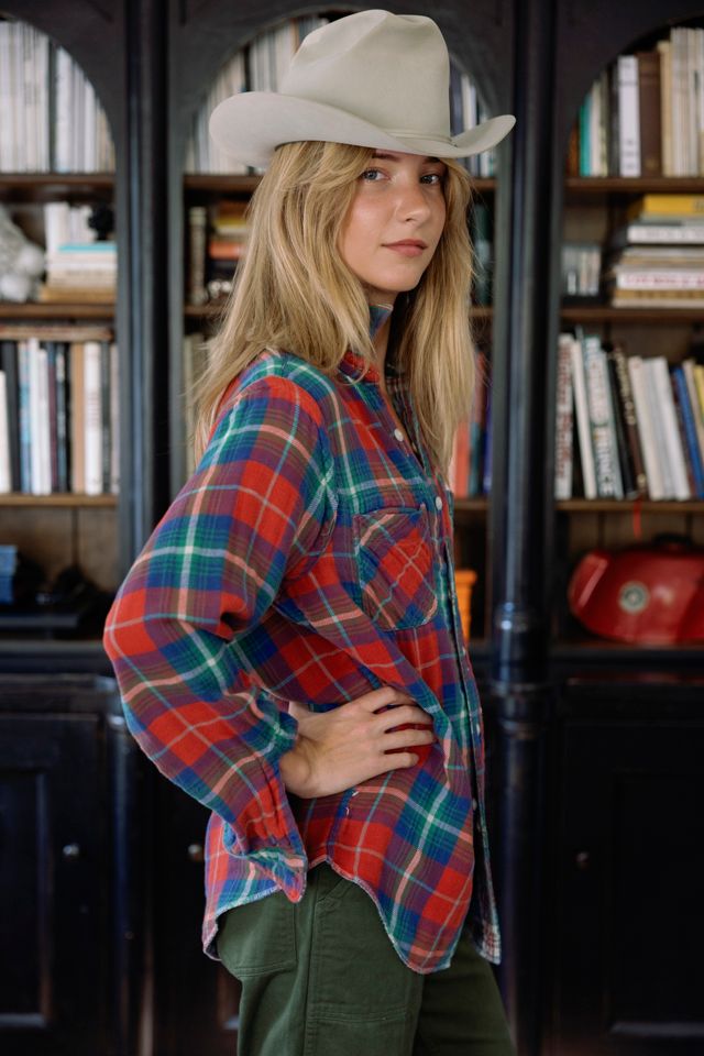 1970s Reversible Plaid Flannel Button Down Shirt by Lauren Owen of Texas #2