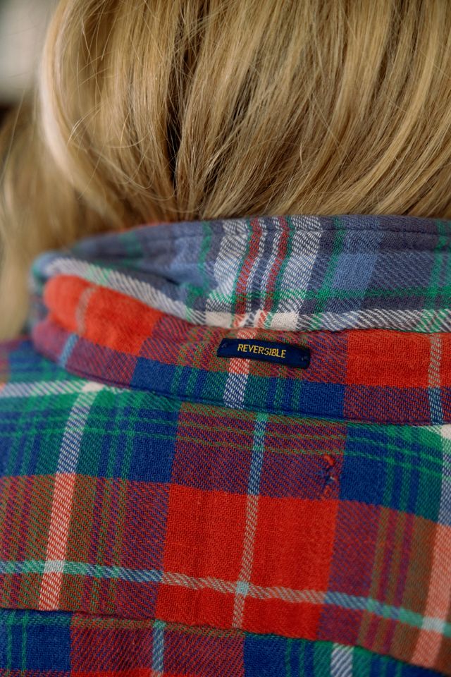 1970s Reversible Plaid Flannel Button Down Shirt by Lauren Owen of Texas #3