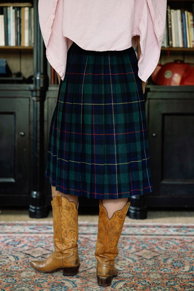 1970s Present Co. Plaid Kilt Midi Skirt by Lauren Owen of Texas #2