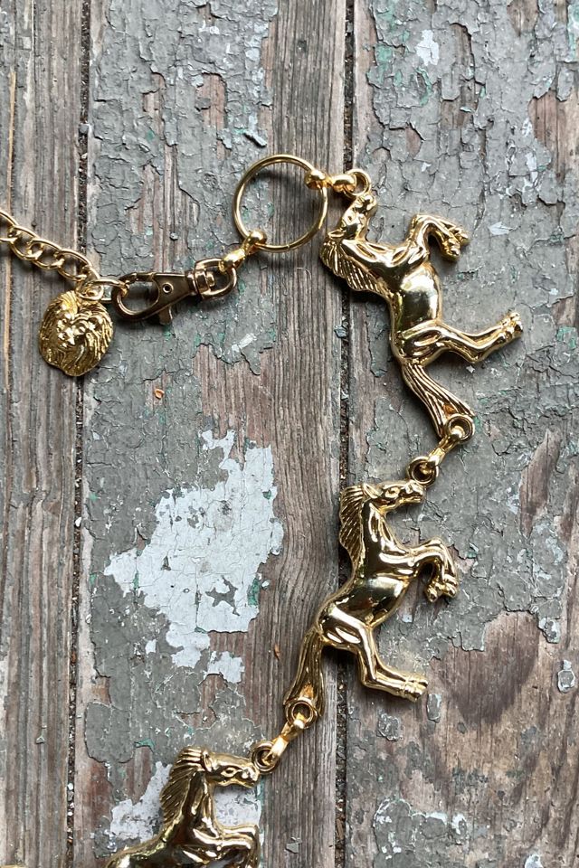 1980s Gold-toned Metal Horse Chain Belt Selected by Cherry #1