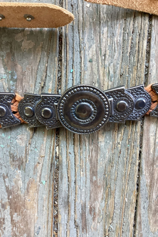 Vintage Western Concho Braided Leather Belt Selected by Cherry