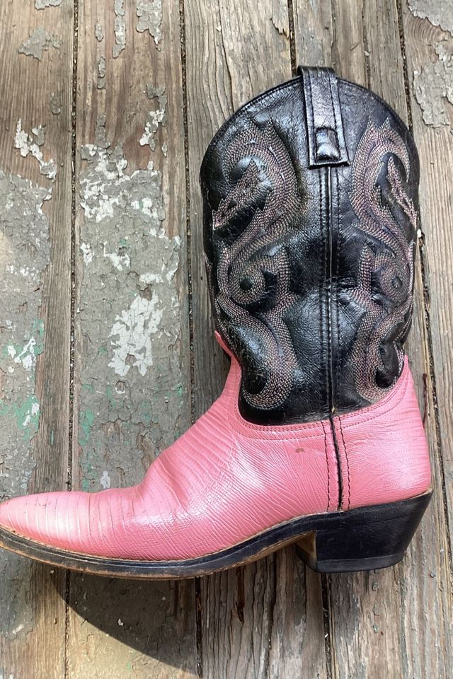 1980s Pink and Black Cowboy Boots Selected by Cherry #2