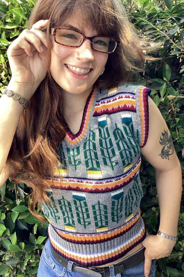 1970s Floral Knit Vest Selected by Cherry #1