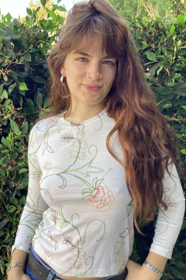 1970s Embroidered Floral Stitched Shirt Selected  by Cherry #1