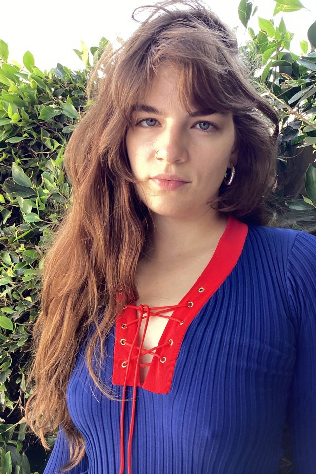 1970s Blue and Red Nautical Knit Top Selected by Cherry #1