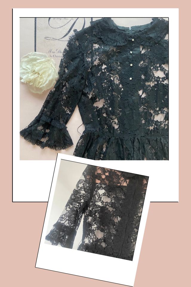 1960s Unbranded All Over Lace Baby-Doll Mini Dress Selected by A Stylish Life #2