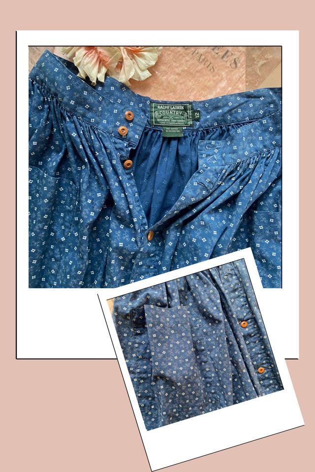1970s Ralph Lauren Country Label Calico Print Button Front Skirt Selected by A Stylish Life #2