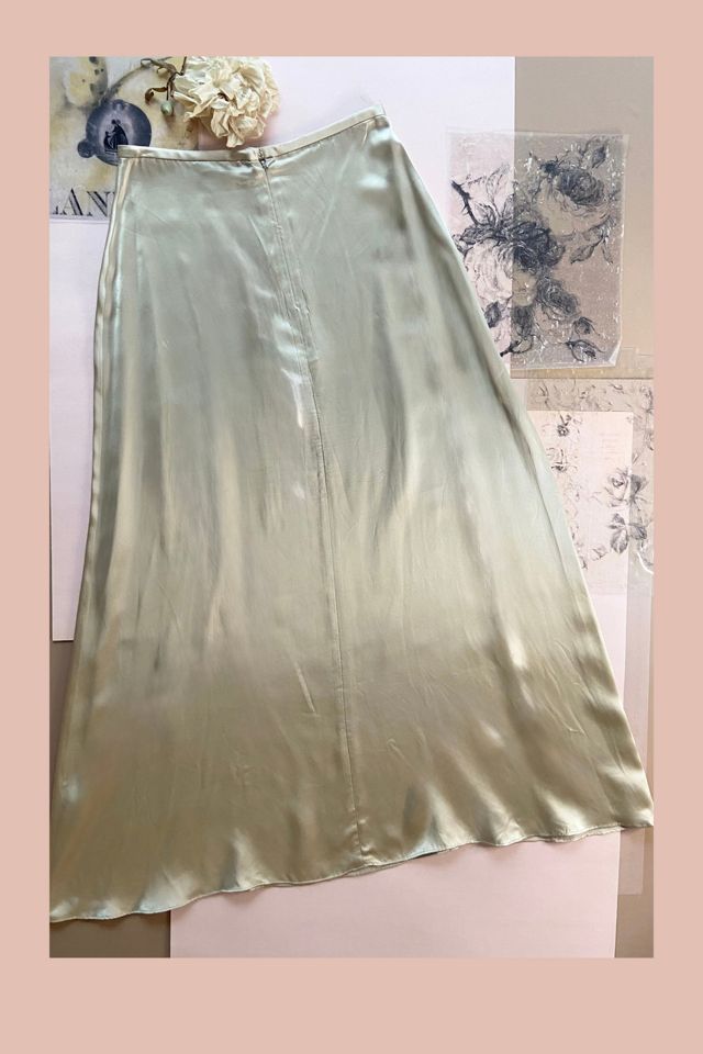 2000s J.Crew Silk Charmeuse Long Slim Skirt Selected by A Stylish Life #1