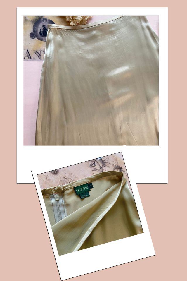2000s J.Crew Silk Charmeuse Long Slim Skirt Selected by A Stylish Life #2