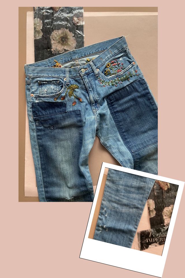 2000s Ralph Lauren  Denim and Supply 5 pocket Denim Jeans with Wildflower Hand Embroidery Selected by A Stylish Life #2