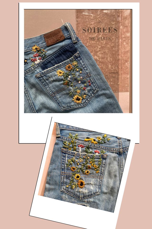 2000s Ralph Lauren  Denim and Supply 5 pocket Denim Jeans with Wildflower Hand Embroidery Selected by A Stylish Life #3