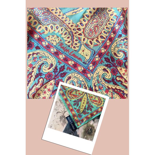 2000s Ralph Lauren Painterly Paisley Silk Scarf Selected by A Stylish Life #1