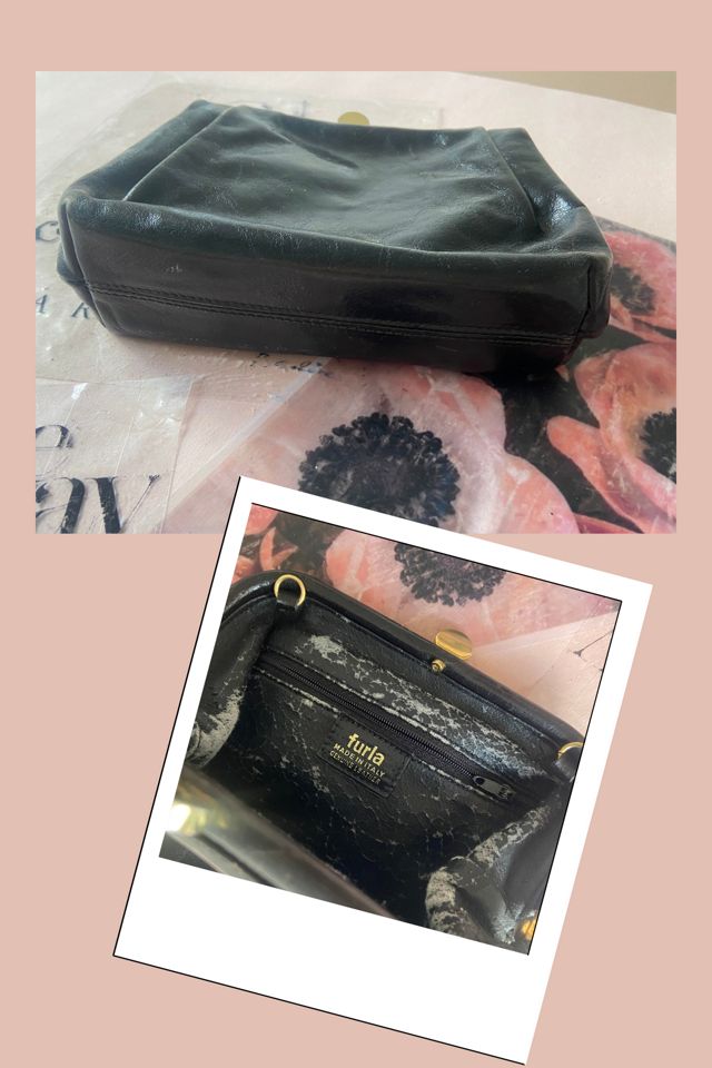 1980s Furla Black Leather Clutch Selected by A Stylish Life #2