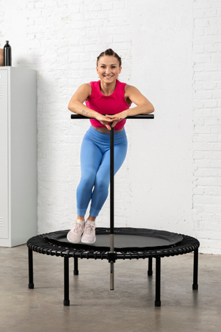 bellicon 44in Folding Rebounder Fitness Trampoline with T-Bar