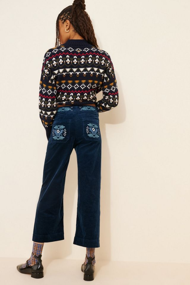 Re_Nuuly x Tricia Fix Reworked Embroidered Colette Corduroy Pants #1