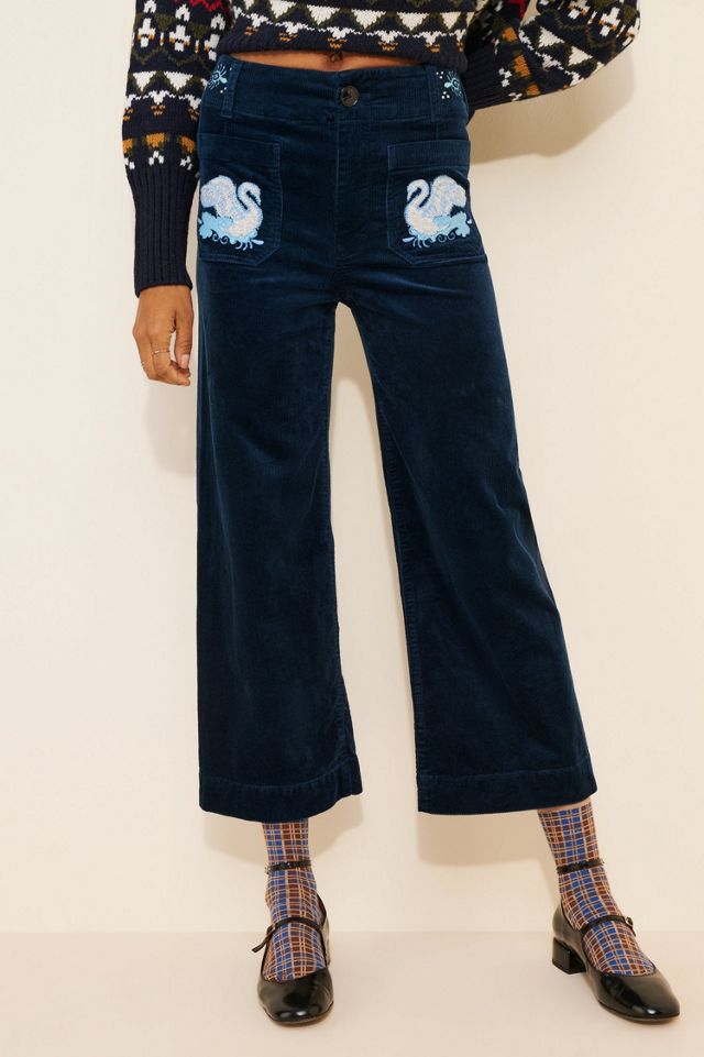 Re_Nuuly x Tricia Fix Reworked Embroidered Colette Corduroy Pants #2