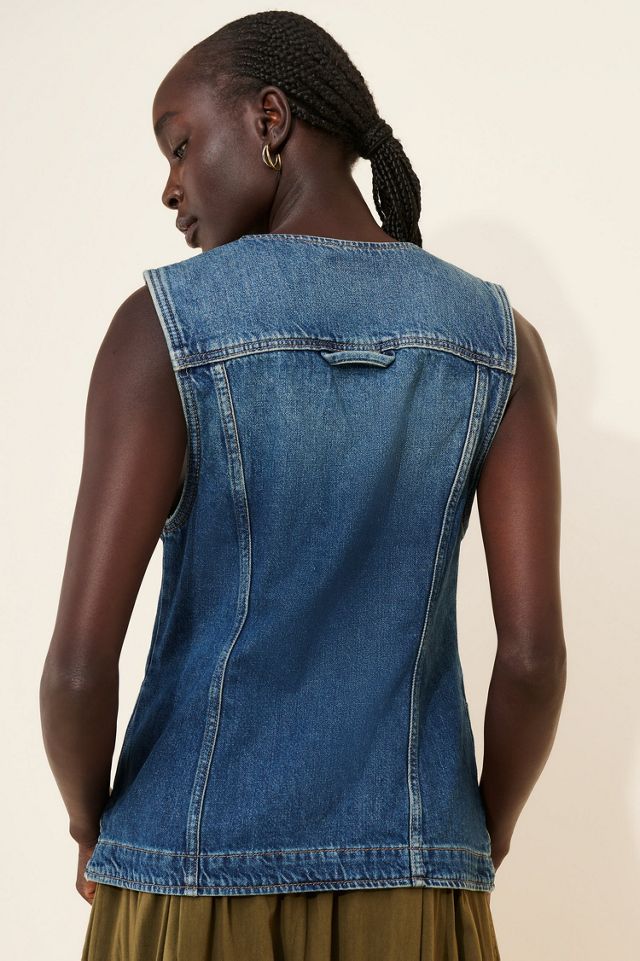 We The Free Maris Asymmetric Denim Vest #1