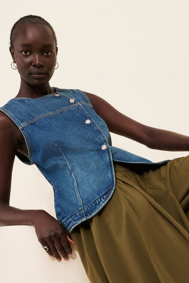 We The Free Maris Asymmetric Denim Vest #3