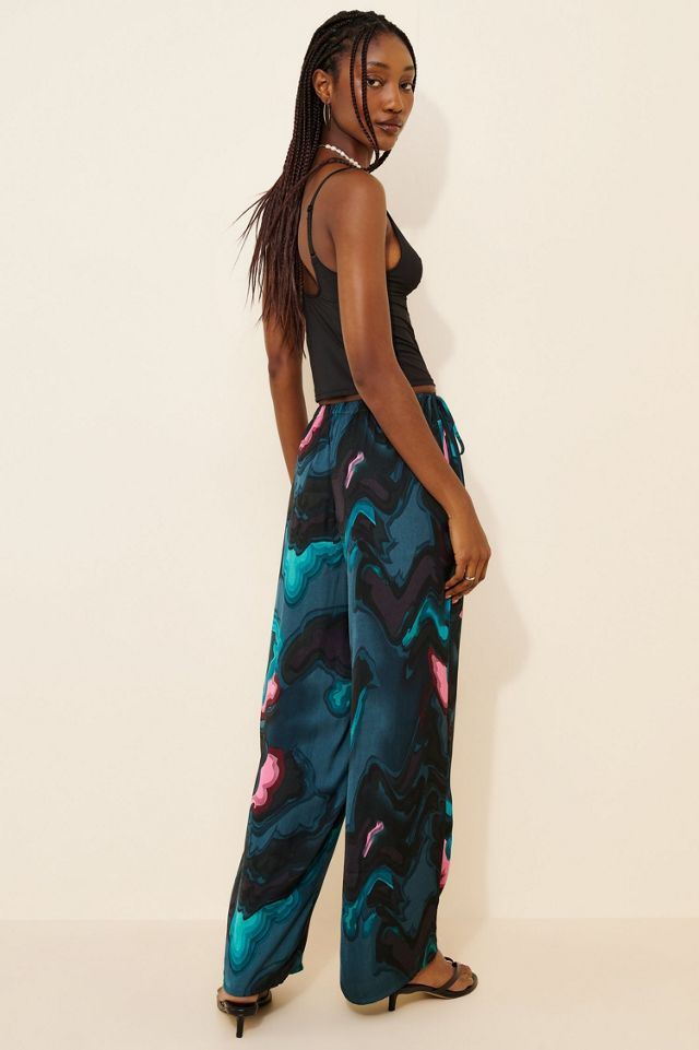 TWIN Printed Satin Side Tie Pants #1
