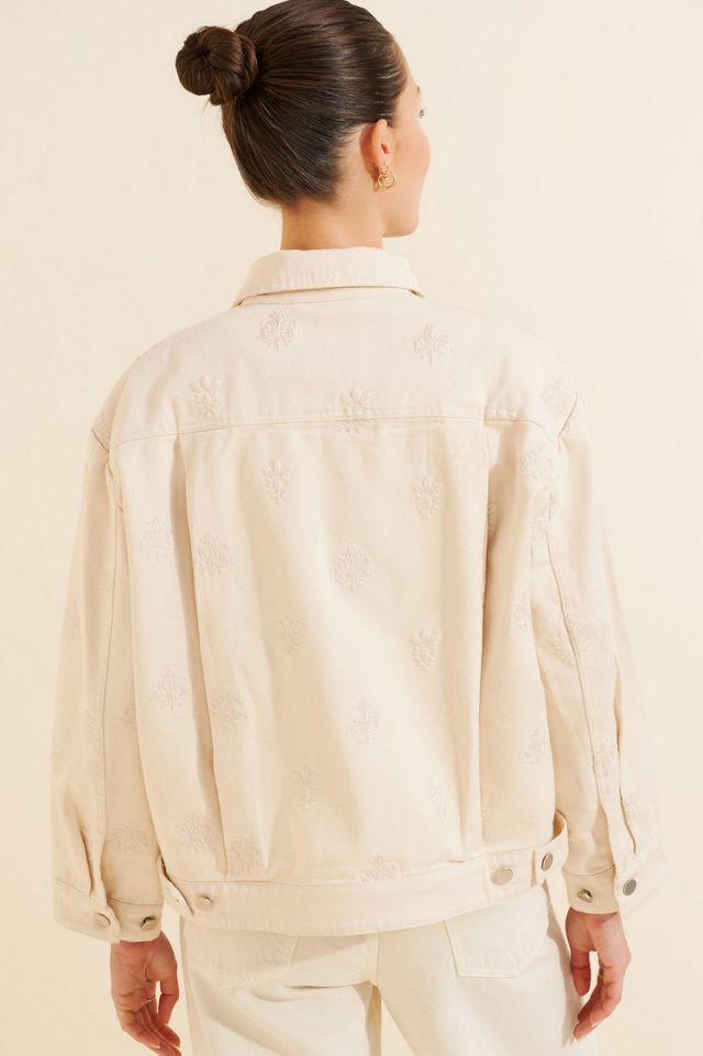 Found Denim Embroidered Motif Jacket #1