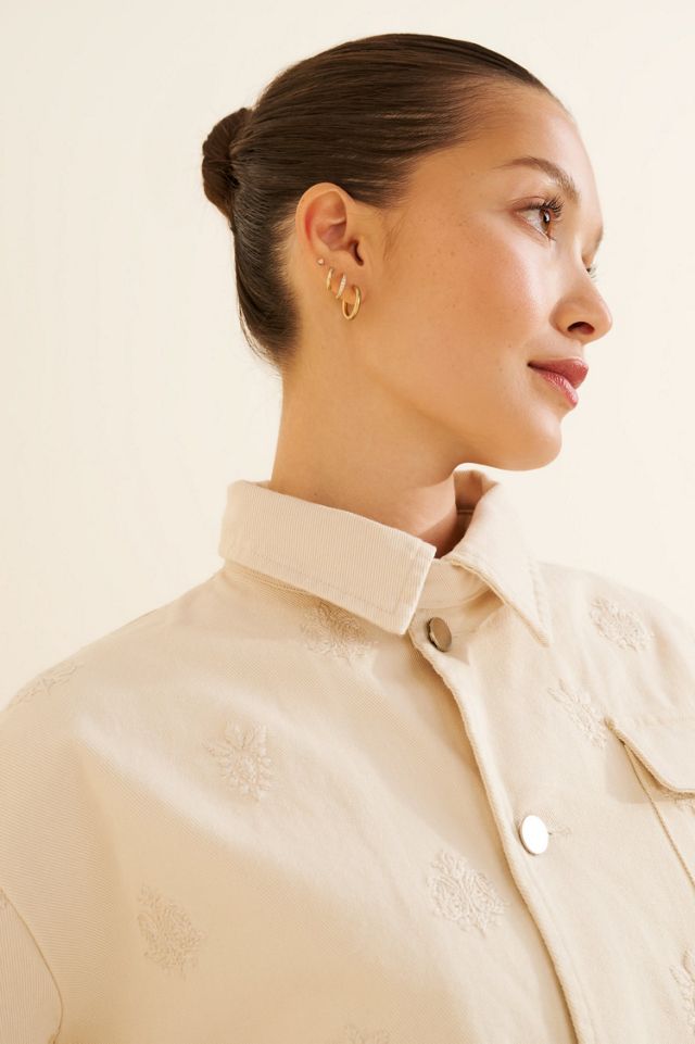 Found Denim Embroidered Motif Jacket #2