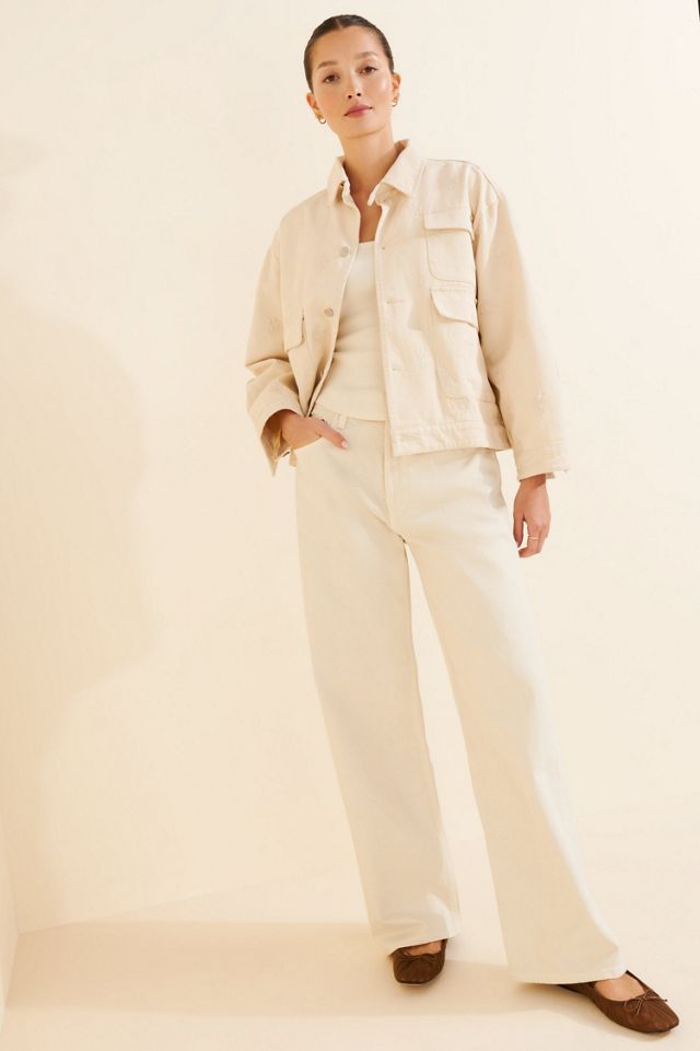 Found Denim Embroidered Motif Jacket #3
