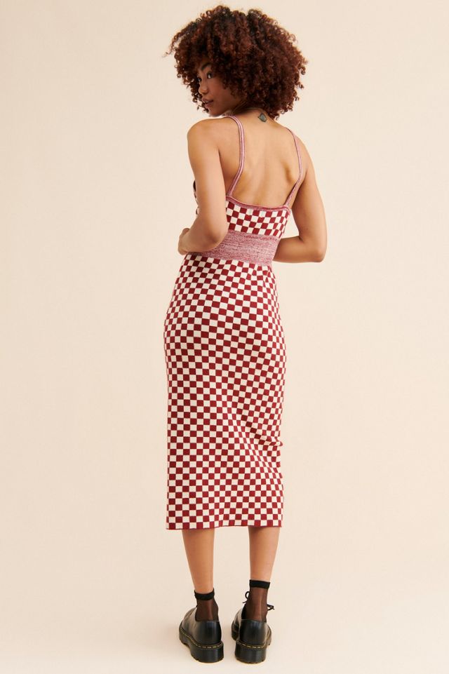Find Me Now Checkered Knit Midi Dress #1