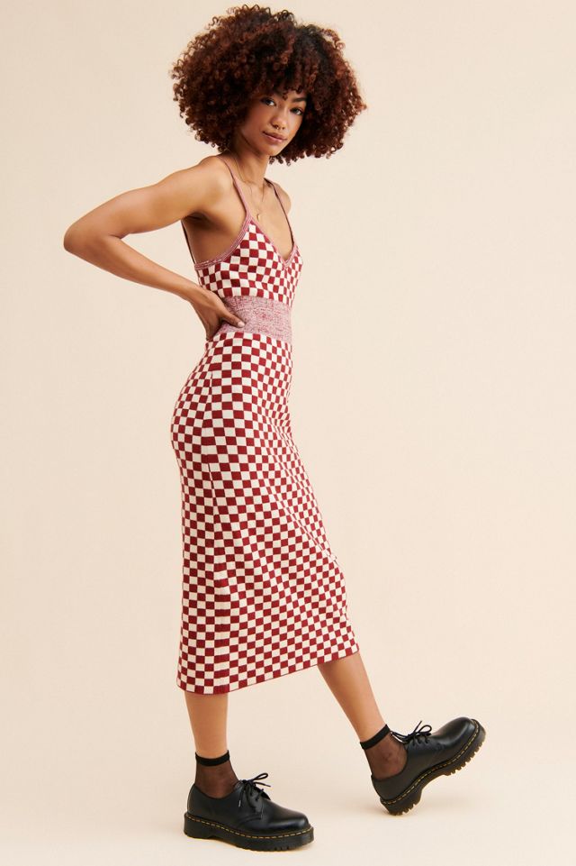 Find Me Now Checkered Knit Midi Dress #3