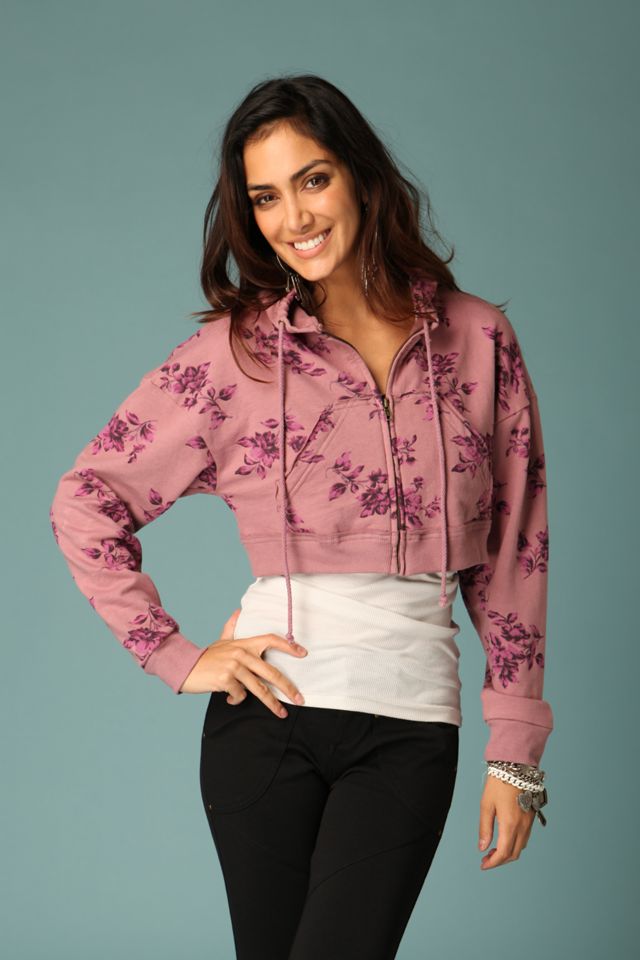 Floral Cropped Hoodie #1