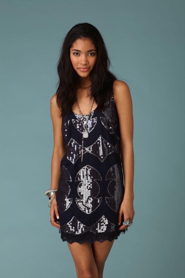 Free people blue outlet sequin dress