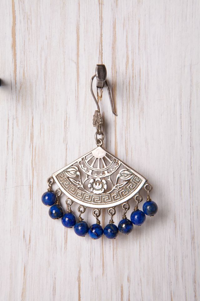 Lapis Fan Earrings #1