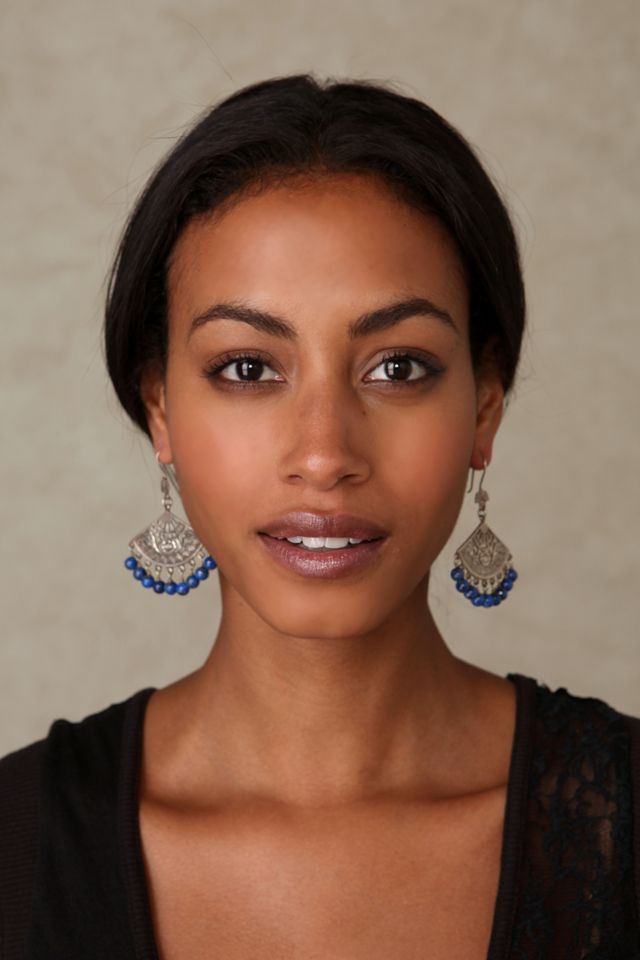 Lapis Fan Earrings #2