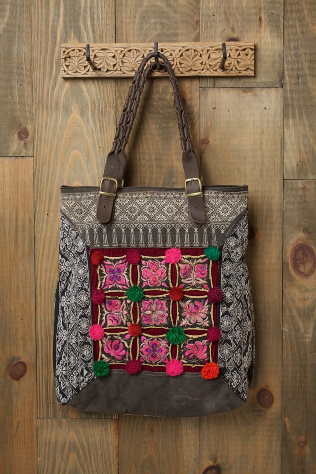Embroidered Vintage Tote #1