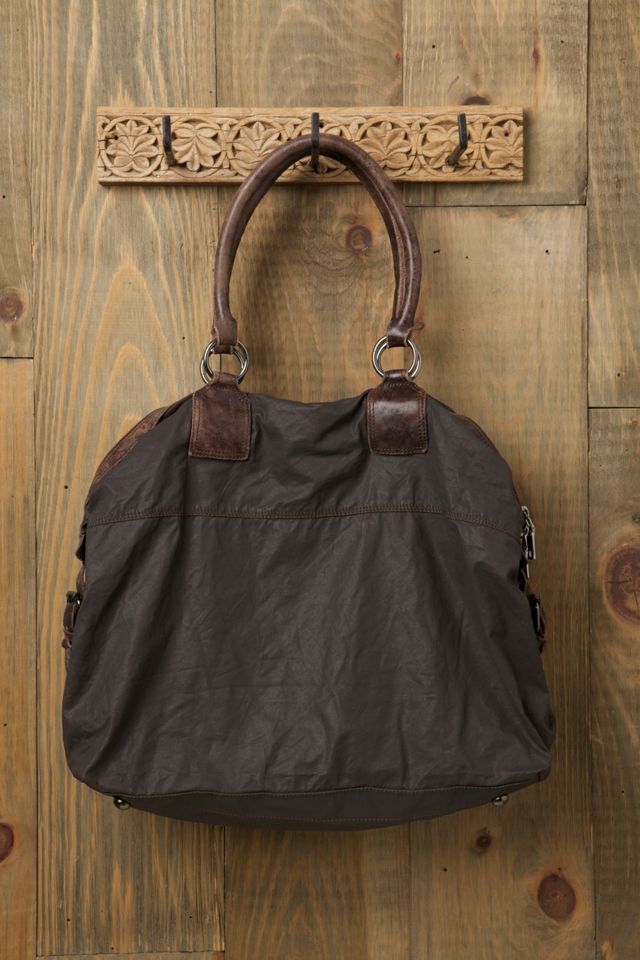 Pieced Leather Canvas Tote #1