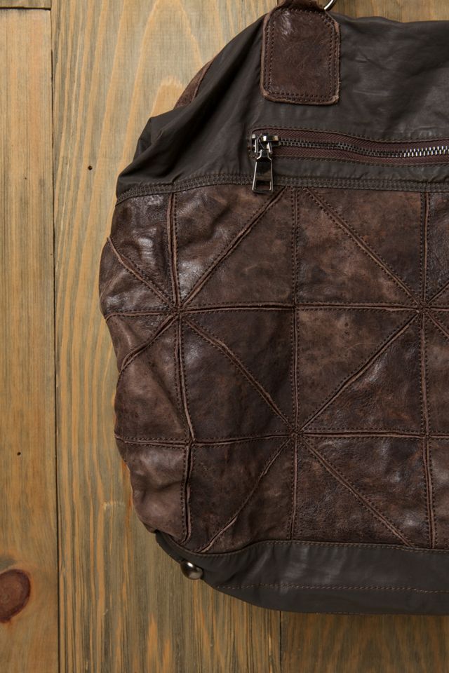 Pieced Leather Canvas Tote #2