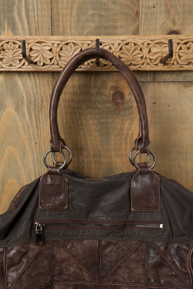Pieced Leather Canvas Tote #3