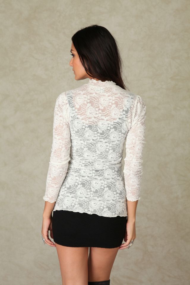 Lace Mock Neck Top #1