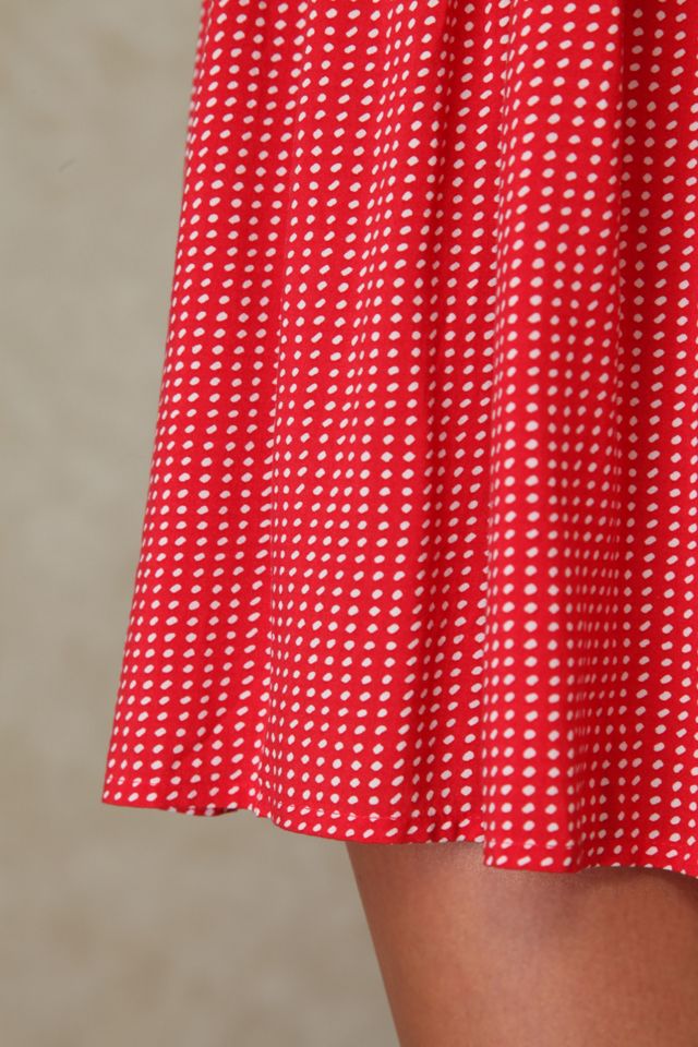 Short Sleeve Dotted Rayon Dress #3
