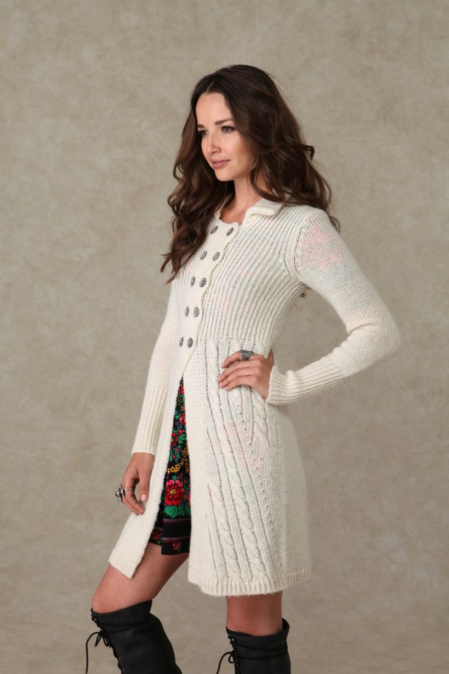 Cable Double Breast Long Cardigan #2