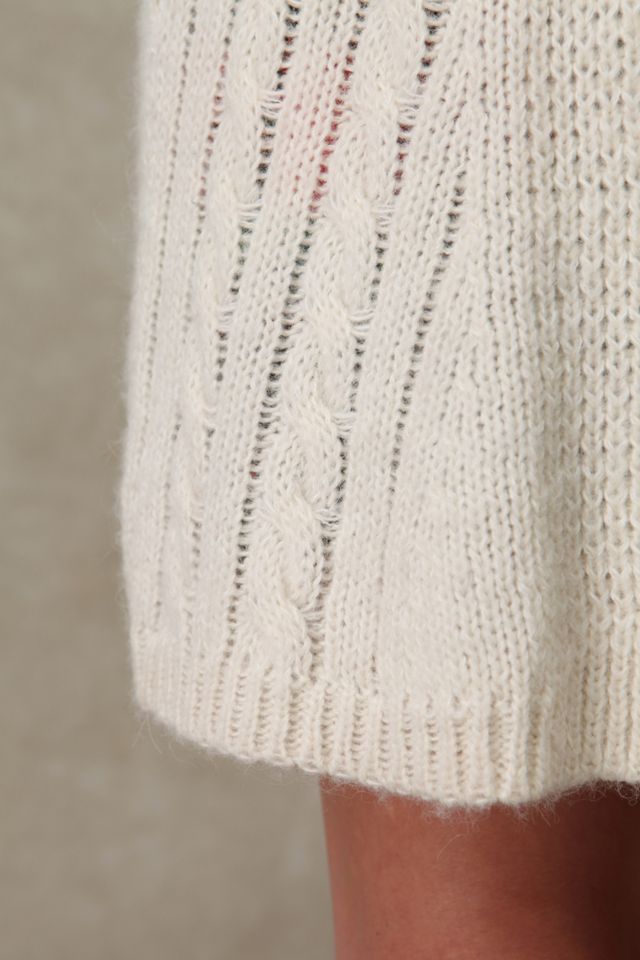 Cable Double Breast Long Cardigan #5