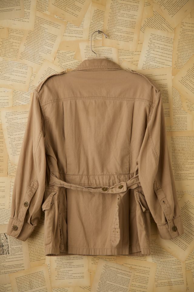 Vintage Khaki Military 4-Pocket Bush Jacket #1