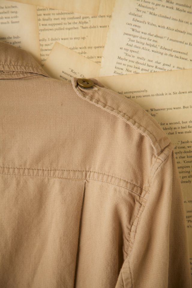 Vintage Khaki Military 4-Pocket Bush Jacket #4