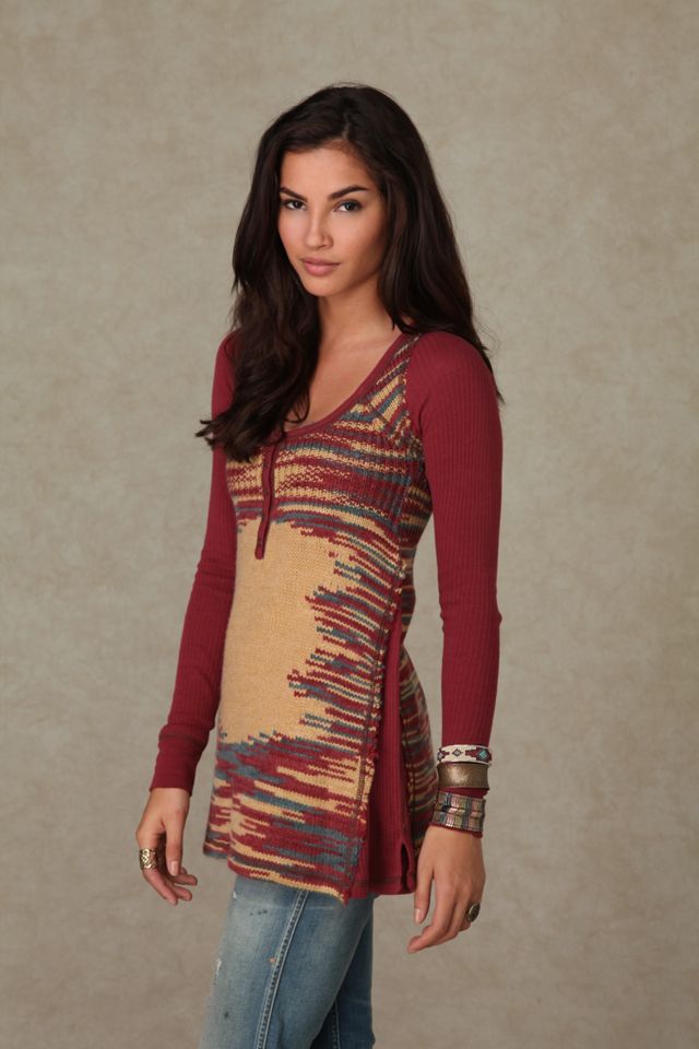 We the Free Henley Sweater Spacedye Tunic #2