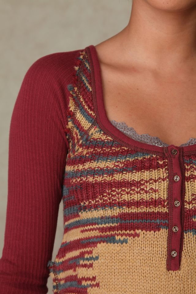 We the Free Henley Sweater Spacedye Tunic #4