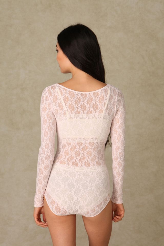 Long Sleeve Henley Lace Bodysuit #2