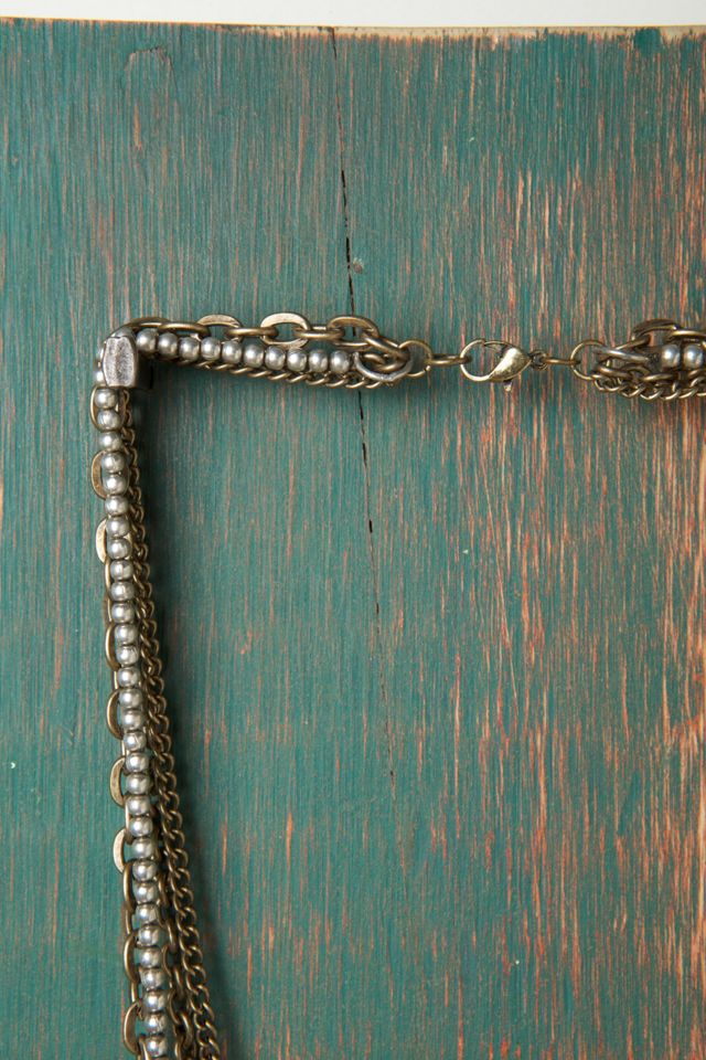 Chain & Feather Bib Necklace #2