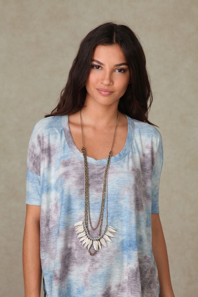 Chain & Feather Bib Necklace #5