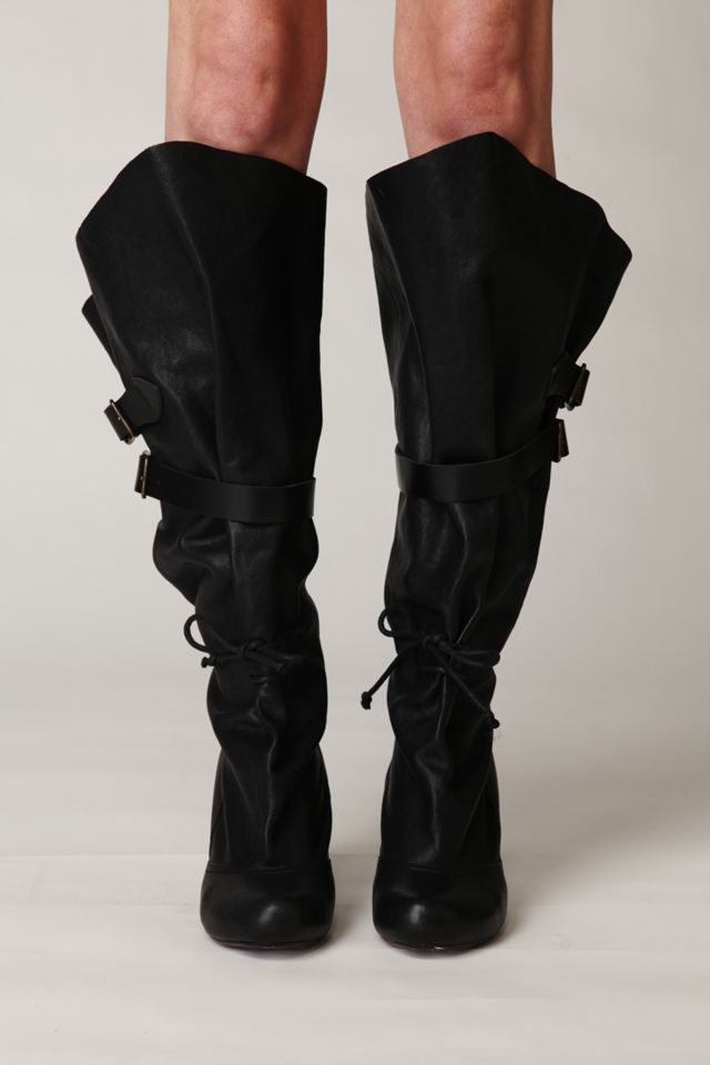 Buckle Slouch Heeled Boot #1